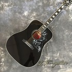 Custom Hummingbird Black Acoustic Electric Guitar Ebony Bridge Spruce Top W eq