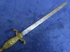Original Antique Us Brass Handle Sidearm Fraternal Short Sword