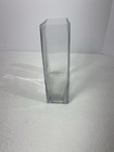 Heavy Clear Glass Square Flower Vase 8  Tall X 6  Wide X 2  For Weddings Events