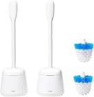 Oxo Softworks Toilet Brush Set 2 Pack Auto Open Canisters Dual Action Bristles