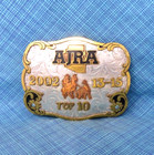 Ajra 2002 Top 10 Trophy Belt Buckle Rodeo Cowboy Calf Roping Vtg Maynard  qrt603