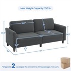 2 Seater Loveseat Sofa Couch With Usb Charging Ports Living Room  Fabric 67  W