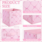 Cute Pink Bow Storage Bins - 6 Pcs Collapsible Organizer For Home   Office