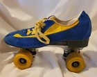 Roller Skates Size  10 Vintage Disco Blue Yellow Roller Derby 70s Retro Fun 