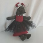 Woof   And Poof Stuffed Plush Holiday Xmas Mouse 2006 Elegant Black Red Silver