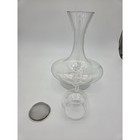 Glass Wine Decanter Set Aerating Funnel Filter Spiral Insert Clear Barware