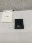 Salvatore Ferragamo Bb54 Black Textured Gancini Calfskin Leather Card Holder