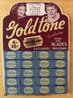 Vintage Store Display Barbershop Goldtone Razor Blades Advertising