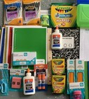 School Supplies Bundle Crayons Markers Pens Pencils Notebooks Glue Scissors 