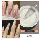 Mirror Nail Powder Pigment Pearl White Rubbing Art Glitter Dust Chrome Aurora
