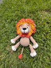 Crochet Beige Lion Handmade Doll Stuffed Animal Toy With Outfit