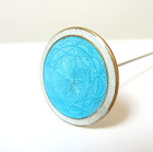 Antique Hatpin Large Turquoise Enamel Guilloche Af