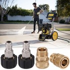 5000psi 4 Couplers Pack M22 14mm Swivel To 3 8  Pressure Washer Hose Fittings