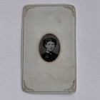 Antique Tintype Photograph Lovely Young Woman Teen Girl Headband Tinted