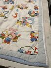 Vintage Handmade Baby Blanket Quilt Numbers   Animals ducks Cats Dogs Pigs Birds