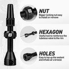 Bwshlf Bicycle Tubeless Aluminum Presta Valve Stem 40 44 55 60 65 80 100mm Black