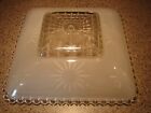 Vintage Art Deco Mcm Atomic Starburst Ceiling Light Shade Square 11 1 4  Frosted