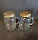Vintage Golden Harvest Mason Jar Glass Salt And Pepper Shakers