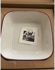 Longaberger Pottery Nature Garland Christmas Holiday  Square Bowl Nib