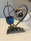 Gary Rosenthal Fused Glass   Mixed Metal  rotating  Wedding Heart Dreidel