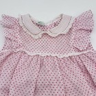 Vintage Kate Greenaway Frock Baby Dress Pink Dotted Swiss Lace Collar 3-6 Months