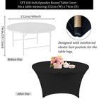 5ft Round Black Spandex Tablecloth 4 Pack - Fitted For Wedding  Party  Banquet