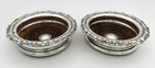 Antique Pair Victorian Bottle Coasters Silver Plate 19th Century