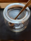 Old Glass Leech Jar 9  Tall X 10  Wide With Wooden Scoop Apothecary Medical
