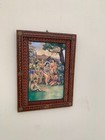 Vintage Indian Frame  Rama Lakshman Hanuman Photo  A Scene From Ramayana - 9x12 