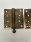 3 As Is Antique Eastlake Victorian Door Hinge Round Pin Ornate Hardware K d 4x4 