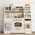 Deluxe Wooden Play Kitchen With Realistic Lights   Sounds - 15 Accessories