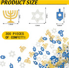 300pcs Hanukkah Table Confetti Menorah Star Dreidel Shaped Glitter Confetti Blue