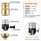 3 Way Lamp Socket Replacement  E26 Threaded Base  Turn Knob For Gold