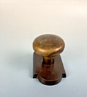 Antique Solid Brass Fixed Door Knob Pull With Cast Iron Plate - Heavy  1