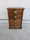 Vintage Mahogany Bow Front 3-drawer Nightstand Chest Table Federal Hepplewhite