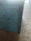 Antique Vintage Primitive Painted Wooden Box In  Blue Paint 12    X 7    Dove Tailed