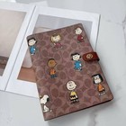Snoopy A5 Spiral Notebook Cartoon Leather Journal Cute Diary Planner Brown Red