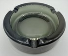 Vintage Ashtray Dark Smokey Greenish Glass1950-1970   s