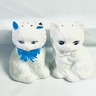 Vintage 4  White Kitty Cat Salt And Pepper Shakers