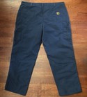 Carhartt Mens Carpenter Dungaree Work Pants Size 42 X 32 Midnight Blue Navy