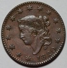 1820 Coronet Head Large Cent - Large Date  n-13  - Us 1c Copper Coin