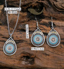 3pcs Bohemian Teardrop Necklace   Earrings Turquoise Fashion Jewelry Set 