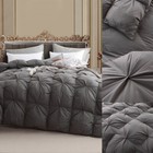 High Quality All Season Queen Size Grey Pinch Pleat Down Comforter 100 cotton