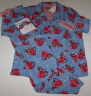 Nwt Pj Salvage Blue red Hot Cocoa Flannel Pajama lounge Set M Hug In A Mug
