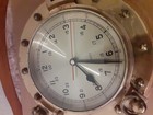 Vtg Ship s Time Oak Wood Brass Wall Clock Porthole Quartz Nautical Maritime