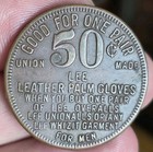 Antique H  D  Lee Mercantile   Lee Gloves Advertising Trade Token Rare  50   