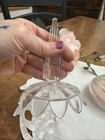 Vtg Art Deco Glass Vanity Powder Trinket Jar Spire Lid Rare Hollywood Regency