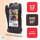 12 Pairs Red Fleece Lined Brown Jersey Red Fleece Gloves 14 Oz Men s Size