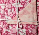 Angel Dots Pink Flannel Receiving Blanket And 2 Burp Cloths Baby Girl New