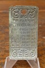 Vintage Antique Sewing Machine Number Of Thread Needles Metal Embossed Tag 2   